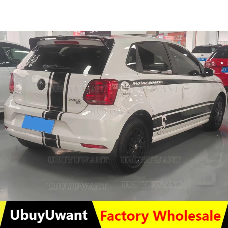 Спойлер из АБС-пластика для Volkswagen VW Polo 6R 2011-2018 внешний вид углеродного волокна или