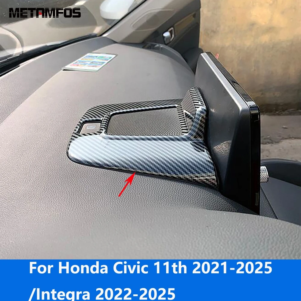 

Для Honda Civic 11-го поколения Integra 2022 2023 2024 2025 навигация из углеродного волокна задняя центральная консоль панель отделка аксессуары