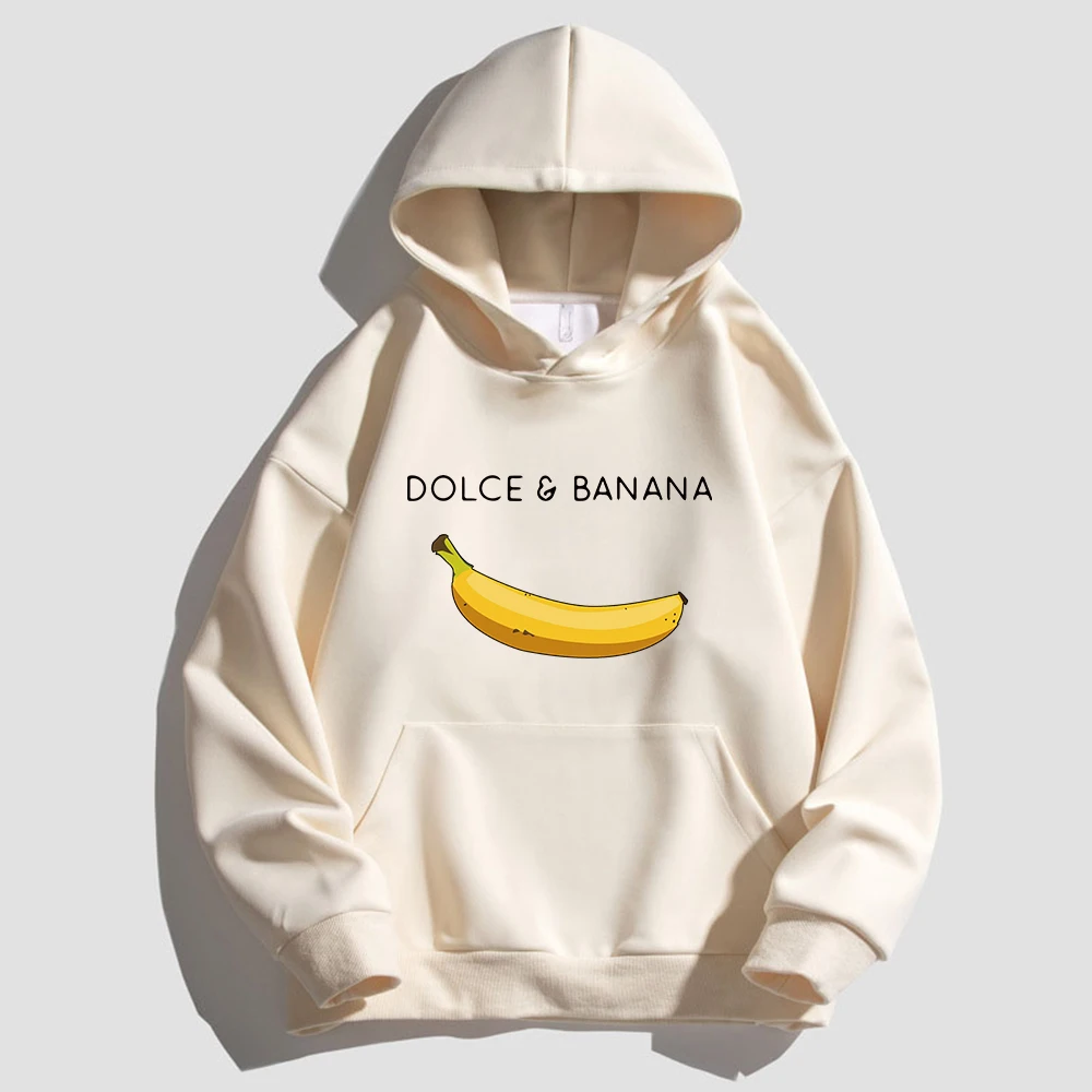 

Dolce Banana Hoodie for Mens Cotton Print Luxury Brand Streetwear Hoody Warm Jacket Autumn Winter Clothes Fleece Male Sweatshirt