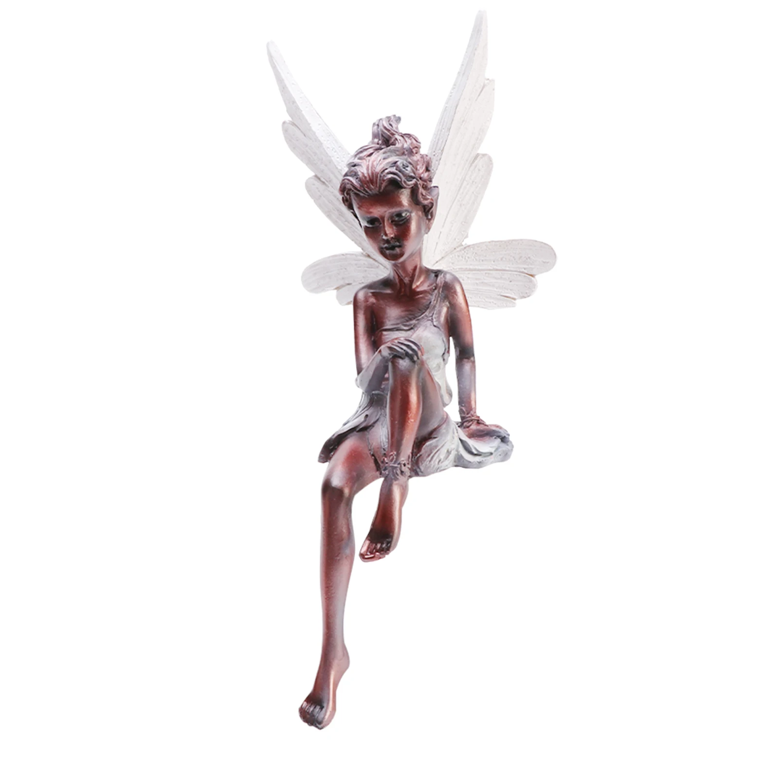 

With Wings Modern Home Decor Sitting Fairy Statue Lawn Patio Landscaping Garden Ornament Yard Outdoor Sculpture Resin Craft Park