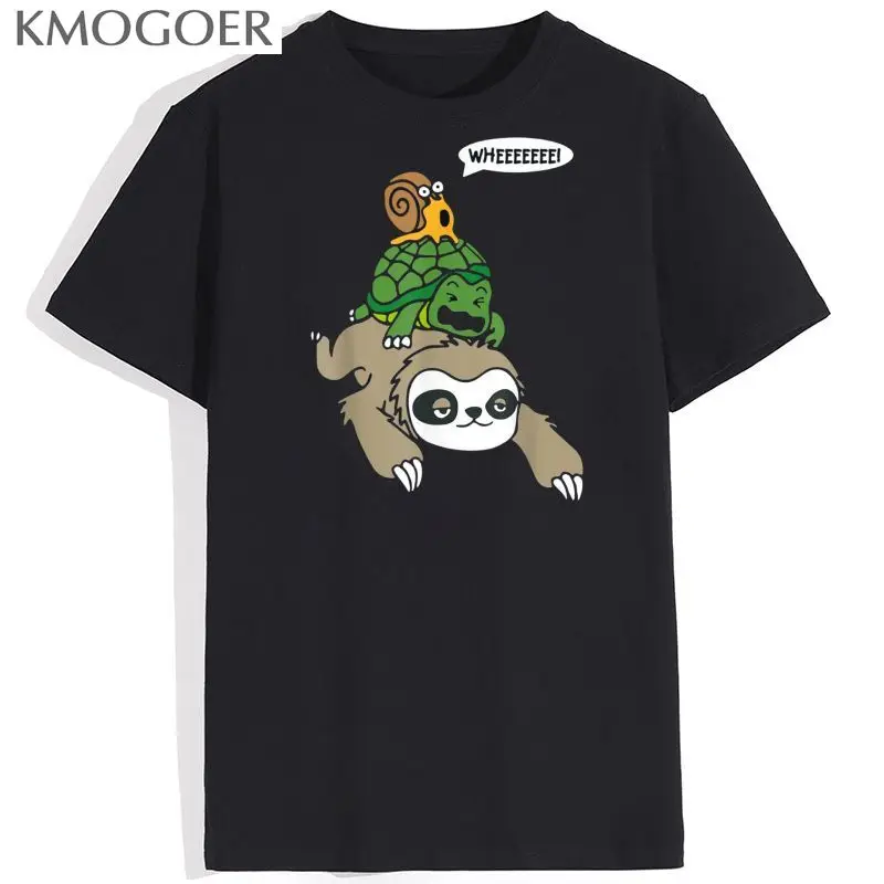 

Ленивец, черепаха, улитка, свинья, новинка, Мужская футболка в стиле хип-хоп, Ранняя Футболка с принтом, хлопковая летняя футболка в стиле Хар...