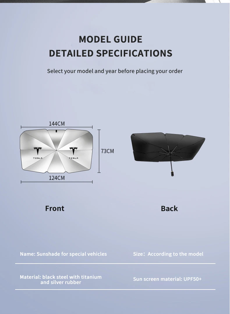 Солнцезащитный козырек на лобовое стекло Tesla Model 3 S Y 2022 |