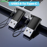 usb to type c female adapter male to female usb 3 0 5gbps high speed with keychain lanyard compatible for mobile phone pc