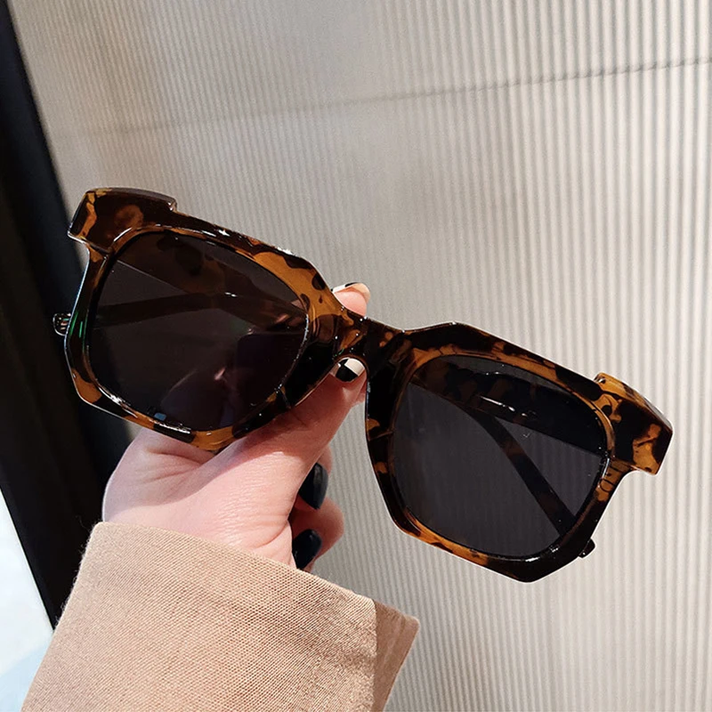 

SO&EI Vintage Square Sunglasses Women Candy Color Shades UV400 Men Trending Irregular Sun Glasses