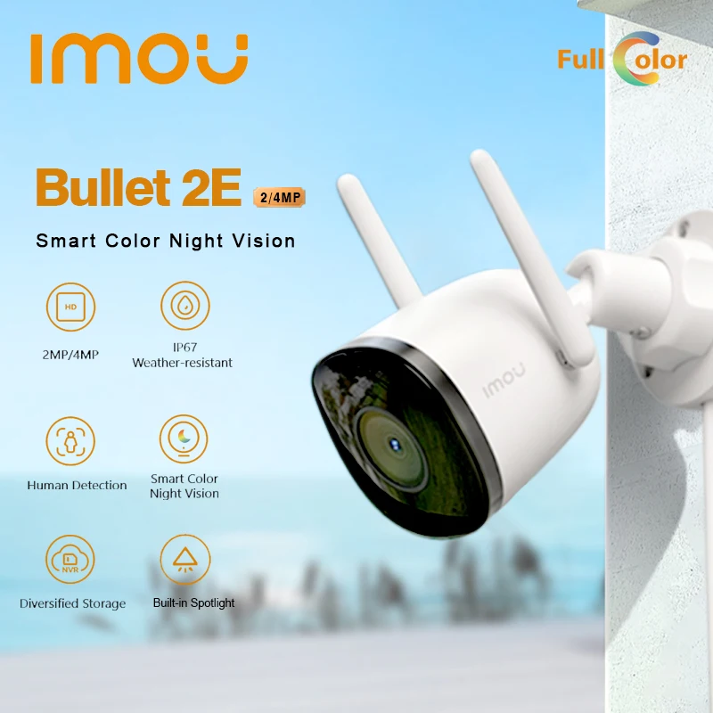 IMOU IP Camera WiFi Bullet 2E 2PM 4MP Outdoor IP67 Smart Color Night Vision H.265 Human Detection Security Protection Camera