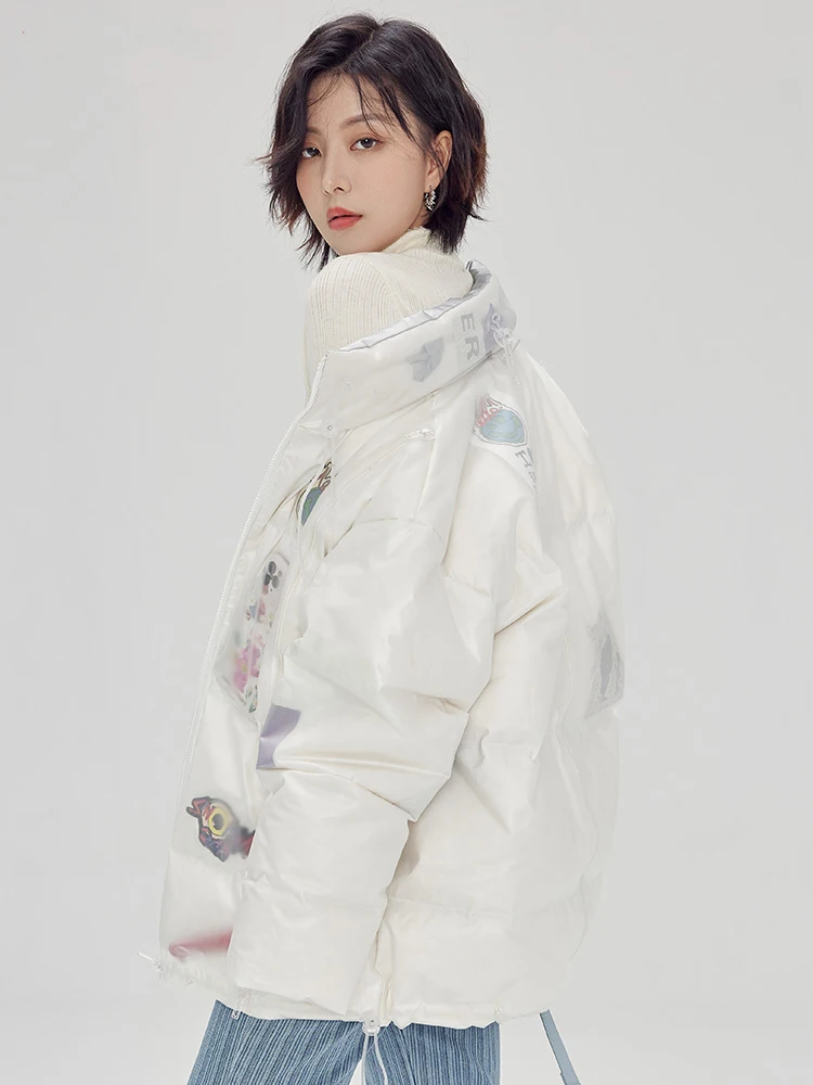 Winter Down Puffer Jackets for Women Korean Fashion Trends Couple Clothing Teenage Girl Warm Bubble Coat High Quality Streetwear