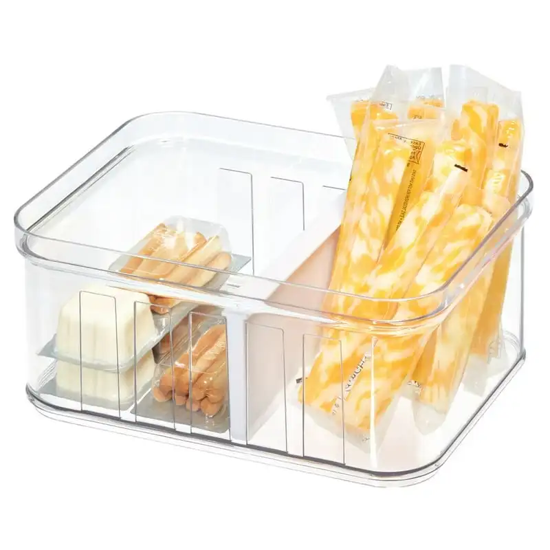 

BPA-Free Plastic Stackable Refrigerator Bin, Small, Clear, 8.32" x 6.32" x 3.76"