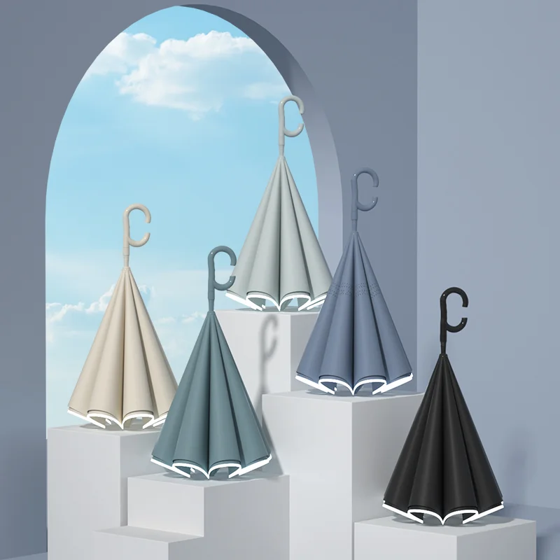 

Long Handl Reverse Umbrella Women Elegant Strong Black Men Umbrella Sun Protection Luxury Automatic Vintage Paraguas Rain Proof