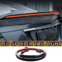 1pc car spoiler tail lights car accessories universal carbon fiber 12v led taillights auto driving brake turn signal rear lamp