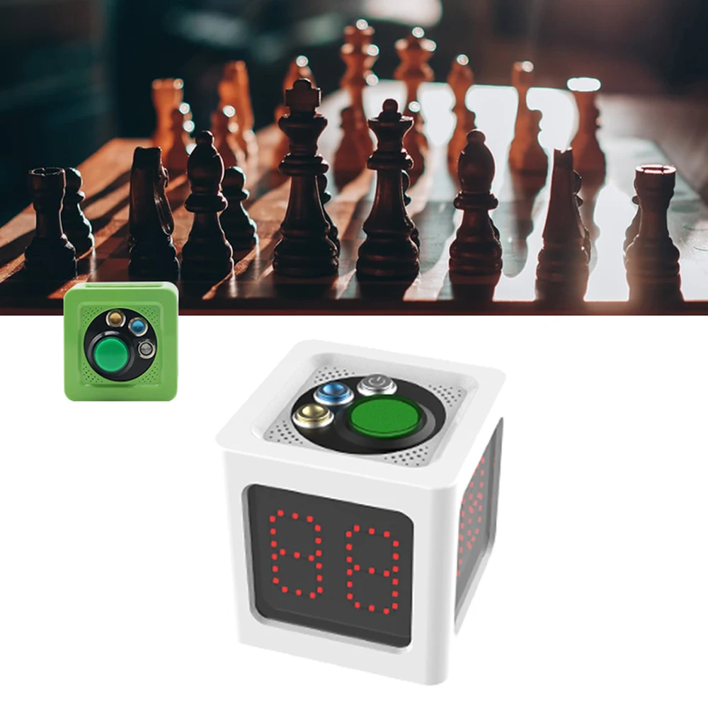 

Cube Timer 1.4in 4 Sided Digital Shot Countdown Stopwatch for Private Poker Chess Casinos Shot Timer Game Electronic Timer