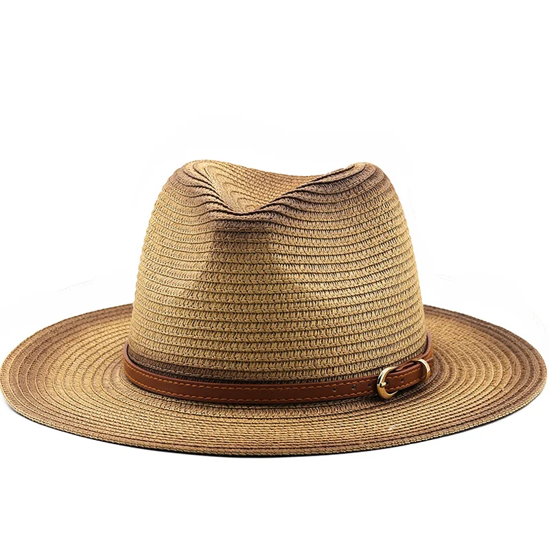 

Vintage Panama Hat Men Straw Fedora Male Sun hat Women Summer Beach British Style Chapeau Jazz Trilby Cap Sombrero