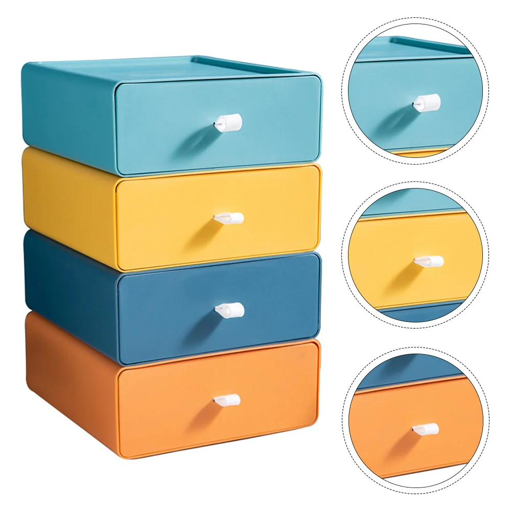 

4pcs Creative Office Desktop Drawers Desktop Drawers Desktop Storage Cabinets