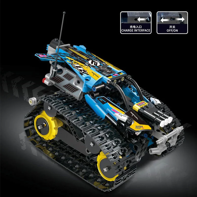 

MOULD KING Creative APP Remote Control Car Bricks Electric RC Tracked Racer Model Building Blocks Toys For Children Gifts