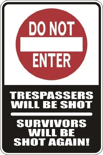 Наклейка Пират не входит вход в Trespassers Will Be Shot 8 x 12 дюймов металлический знак