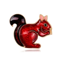 tulx cute cartoon squirrel brooches women animal enamel brooch pin bag clothing brooch lapel pins backpack accessories