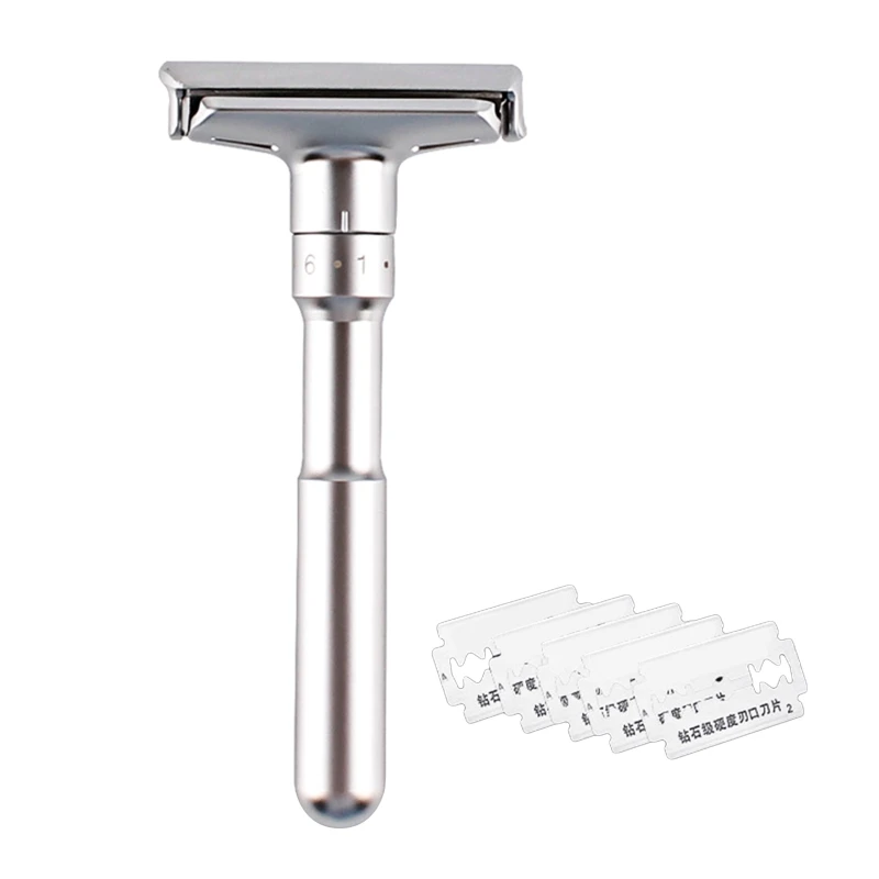 

Safety Razor Manual Razor for Men Adjustable 1-6 Close Shaving Razor with Case