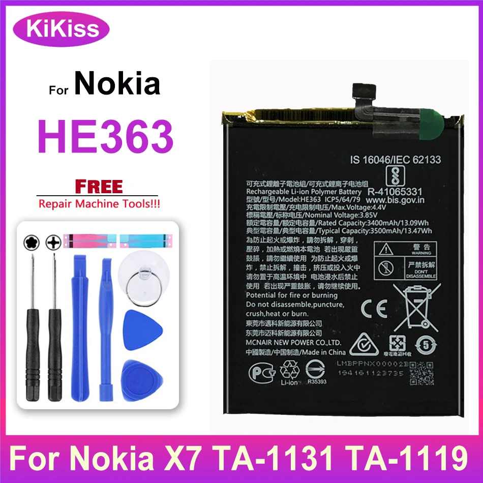 

Сменный аккумулятор HE362 HE363 для Nokia 8,1 2018 / X7 TA-1119 TA-1128