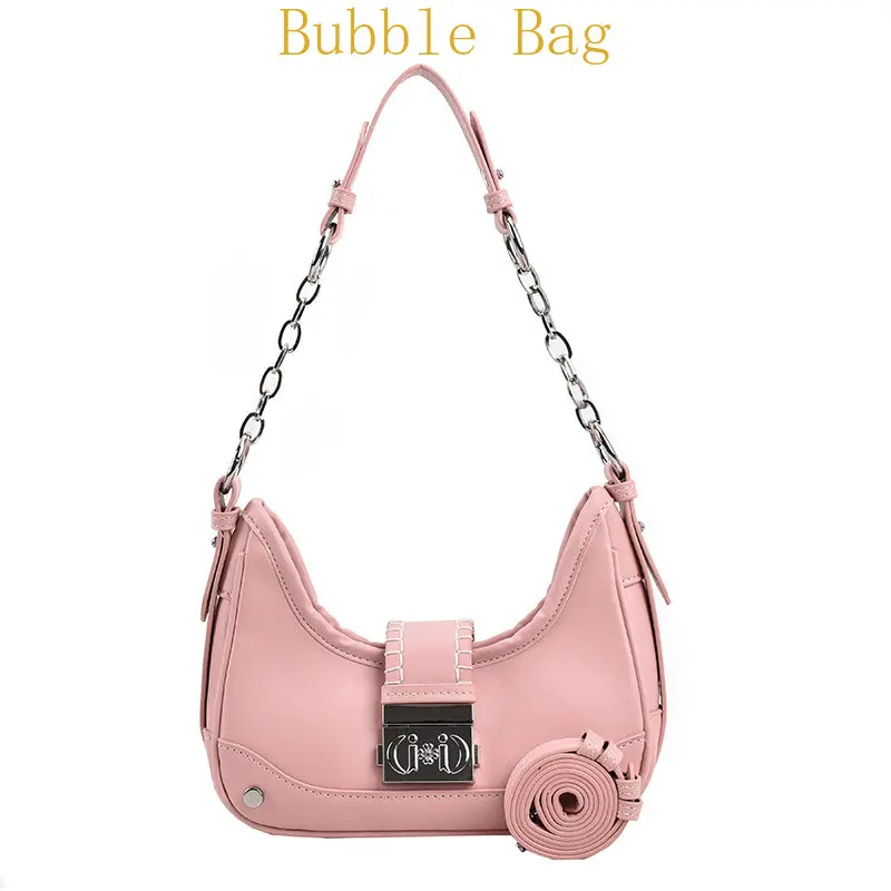 Fashion Bag Small Moon Shape Shoulder Handbags For Women 2023 New Trendy Ladys Bagute Bag Pu Leather Simple Shoulder Purse