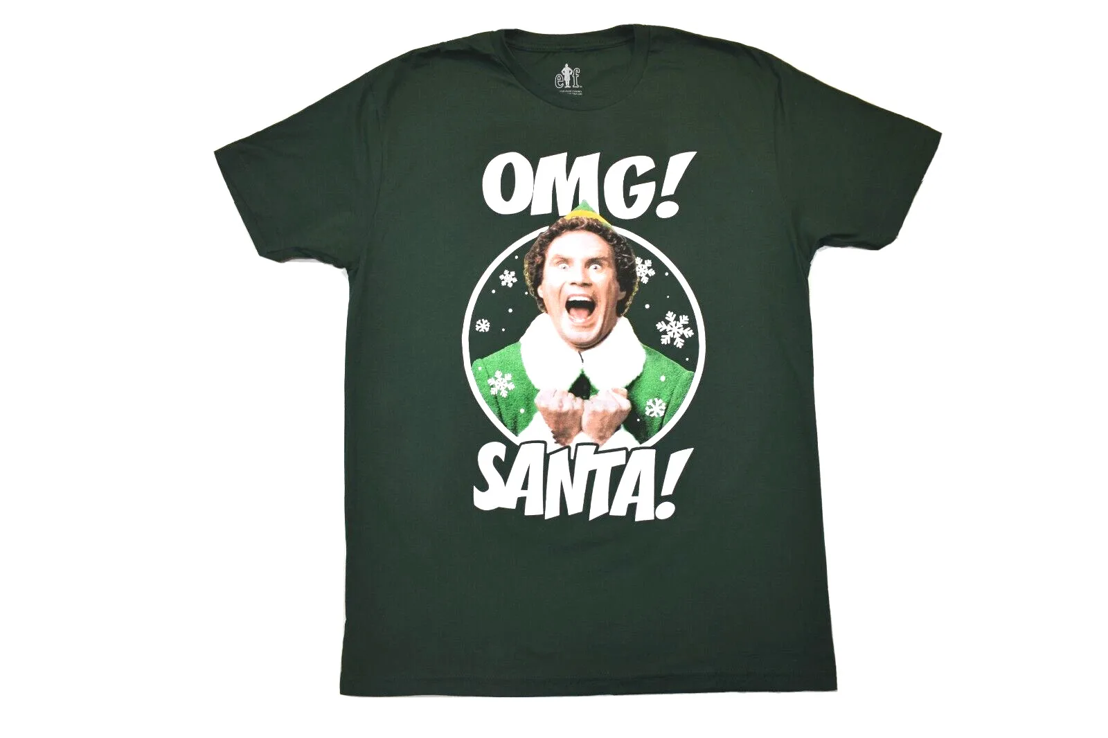 Мужская футболка Elf Omg с изображением Санта-Бадди Хоббса забавная зеленая