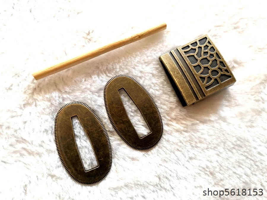 26 см черная ручка из сплава tsuba Seppa Habaki Bamboo Nail для японского мечта катана wakizashi