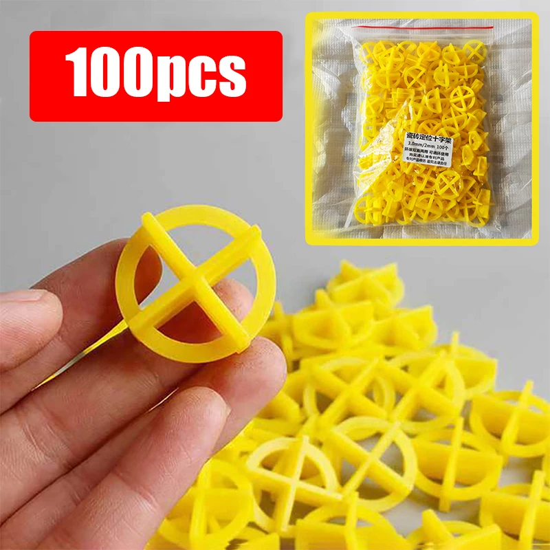 

100 Piece Dual Size Tile Spacer Clip Wedge Ceramic Leveling System for Floor Wall Tile Gap Leveling System Construction Tool