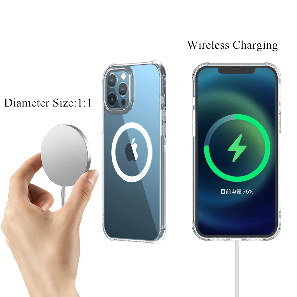 2pcs Magnetic Wireless Charger Ring Sheet For iphone 14 Pro Max 13 Mini 12 Fit Car Mount Holder Charging Metal Plate Sticker