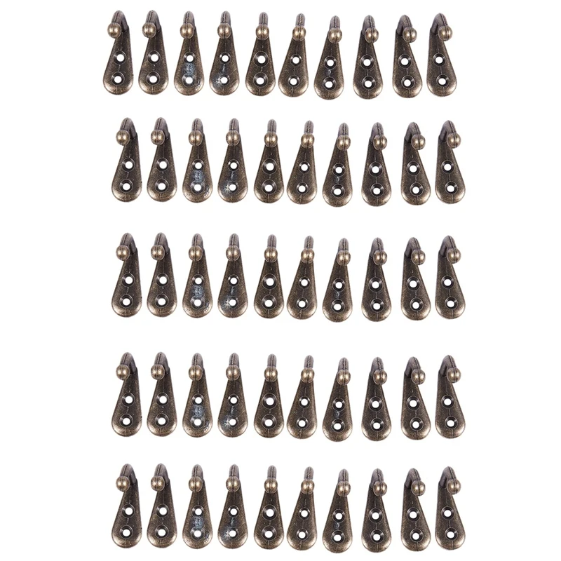 

HOT Bronze Tone Vintage Style Wall Mounted Single Hook Hangers 50 Pcs