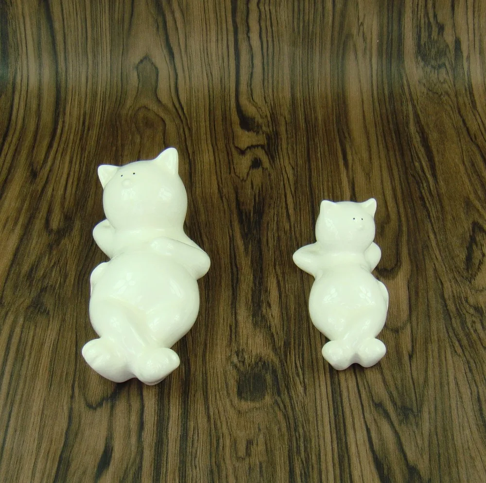 a porcelanowe figurki kotów do opalania dekoracyjna ceramika miniatury kotek nowość ozdoba ze zwierzętami sztuka i rzemiosło akcesoria