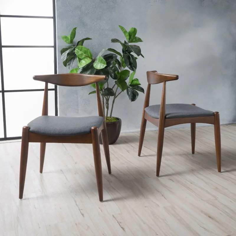 

Noble House Eliza Mid-Century Modern Dining Chairs Set of 2, Charcoal