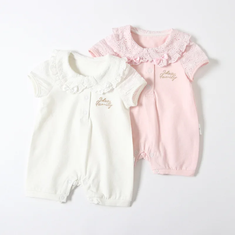 

Summer Simple Solid Newborn Baby Jumpsuit Princess Baby Girls Romper Cotton Super Comfortable Bodysuit Infant Girls Outfits