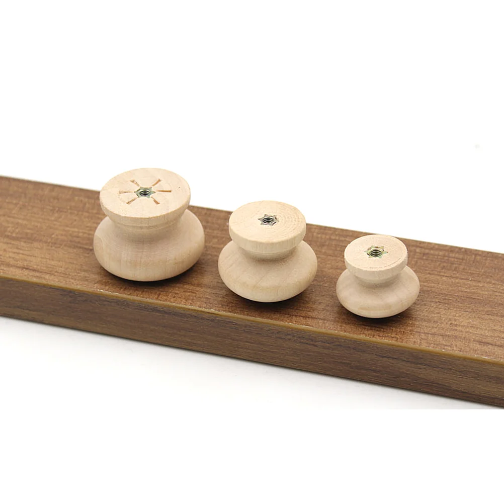 

15pcs Natural Wood Drawer Knobs Round Cabinet Knobs Mushroom Shaped Furniture Knobs Pulls for Cabinet Door Cupboard Wardrobe