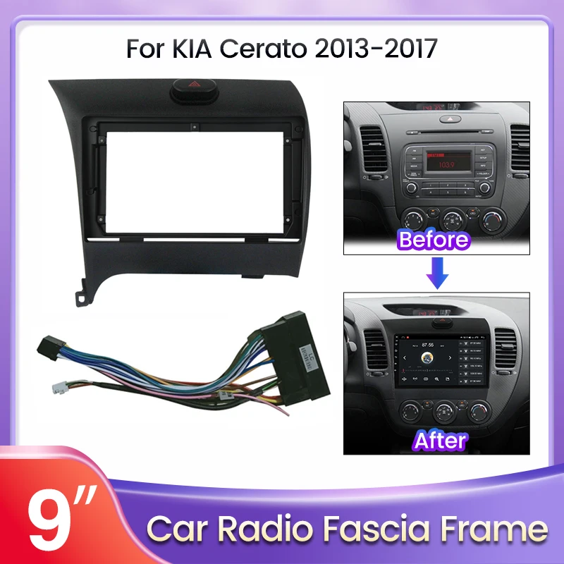 Автомобильный радиоприемник navifly 9 дюймов облицовка для KIA Cerato K3 2013-2017 2 Din панель DVD