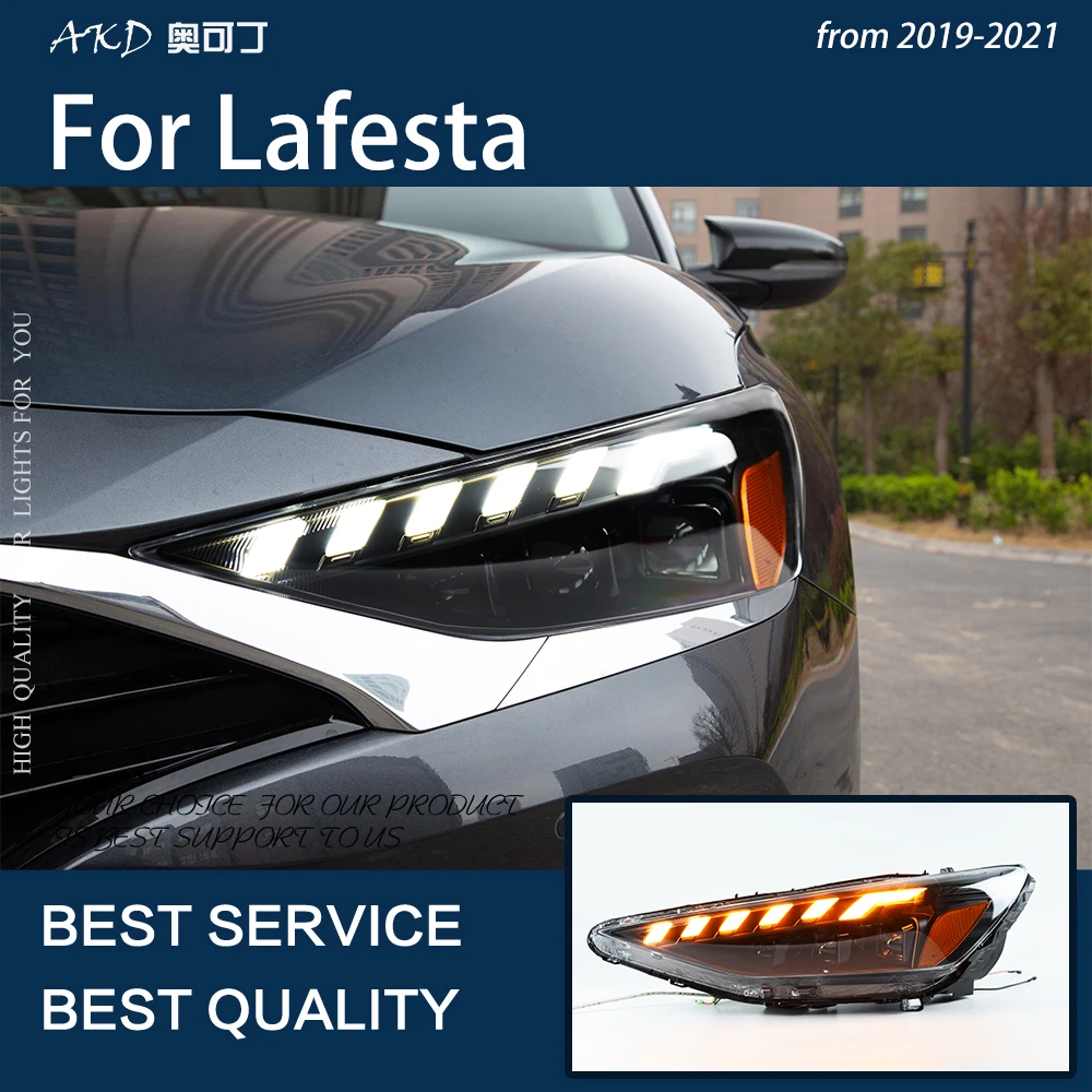 

Автомобильные фары для Lafesta 2019-2021, светодиодные Матричные фары, ДХО, противотуманные фары, динамический сигнал поворота, улучшенный дизайн А...