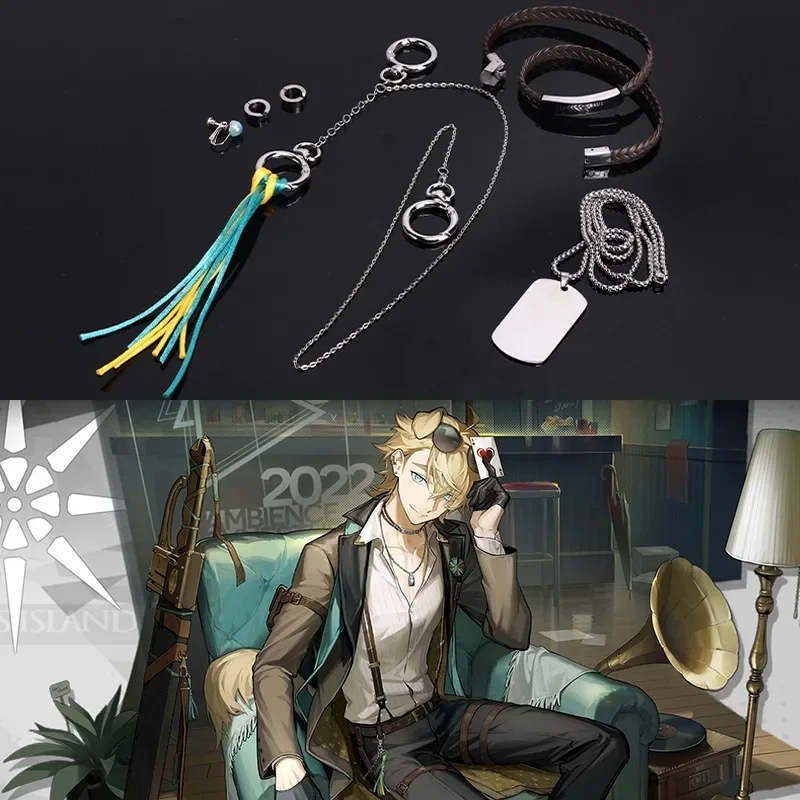 Серьги-гвоздики Arknights серебристые