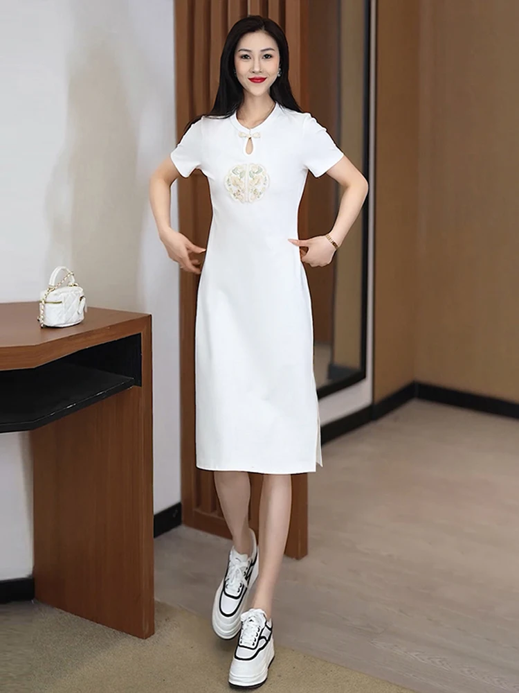 Женское Повседневное платье с коротким рукавом National Sle маленькие Облегающие юбки