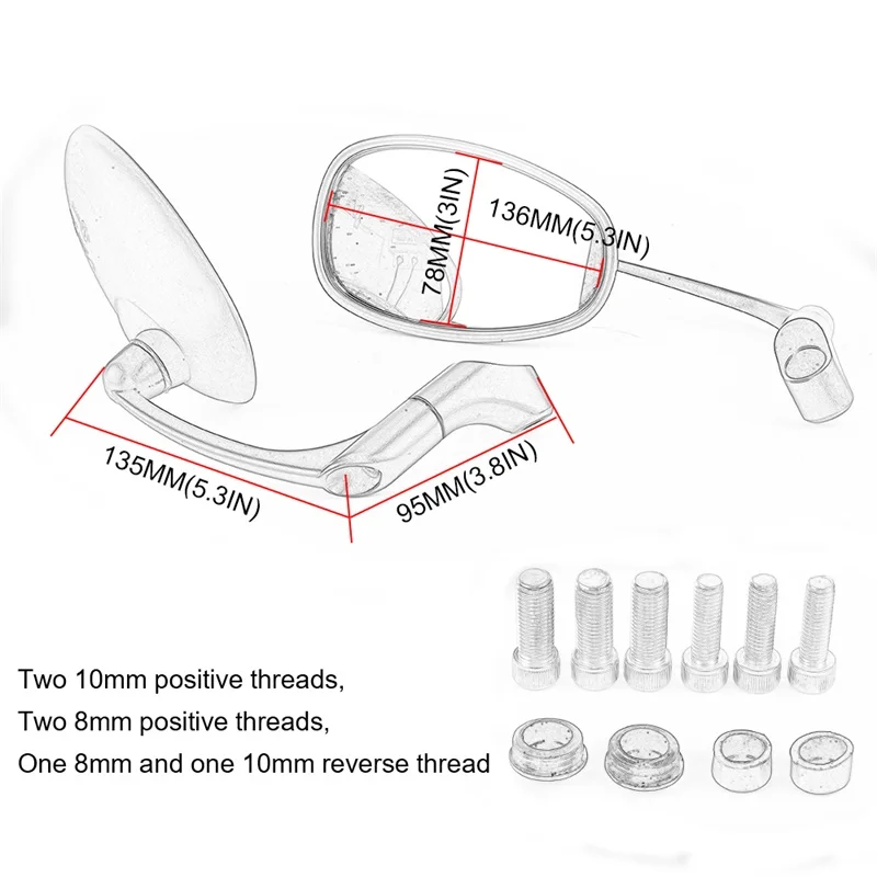 Мотоциклетное черное зеркало заднего вида в стиле ретро мотоциклетные скутеры