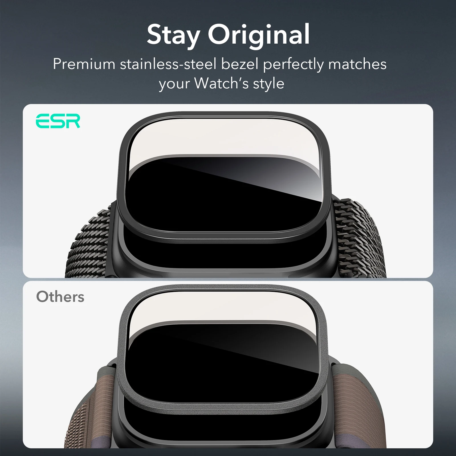 Фото Защитное стекло ESR для Apple Watch Ultra 2/Ultra (2025/2024/2023/2022) 49 мм, 2 шт., военный стандарт защиты, закаленное стекло №4
