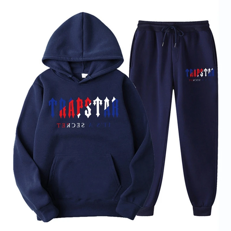 

2022 latest Trapeze hooded 2 piece hoodie sweatshirt + sweatpants jogging suit Trapstar logo Harajuku men's clothing