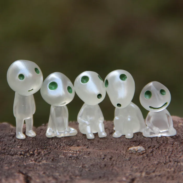 

Anime Action Princess Mononoke luminous tree elves Spirit Kodama gardening potted decoration Micro Landscape mini Toys