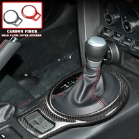 car console gear decorative panel for toyota 86 subaru brz 2012 2020 accessories real carbon fiber sticker for brz interior trim