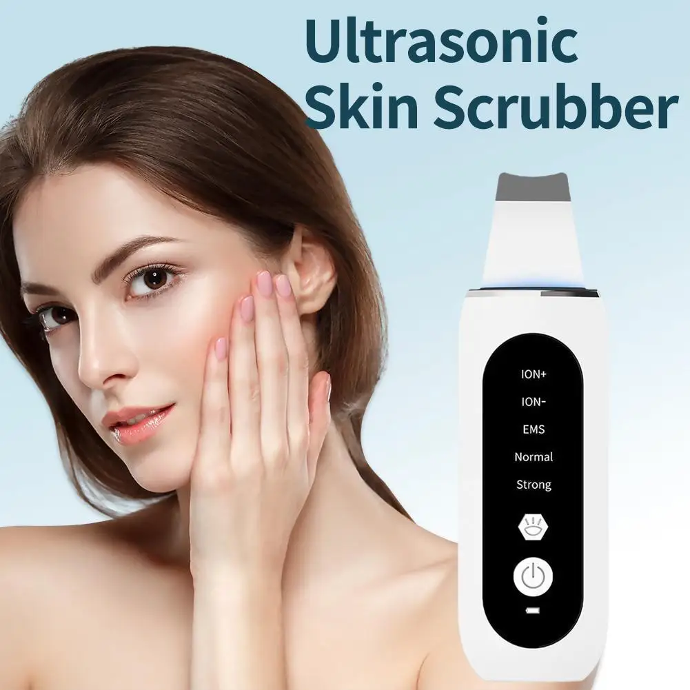 

Ultrasonic Skin Scrubber Peeling Blackhead Remover Face Deep Cleaner Pore Ance Cleanser Ion Ultrasonic Shovel Facial Cleani J6X2