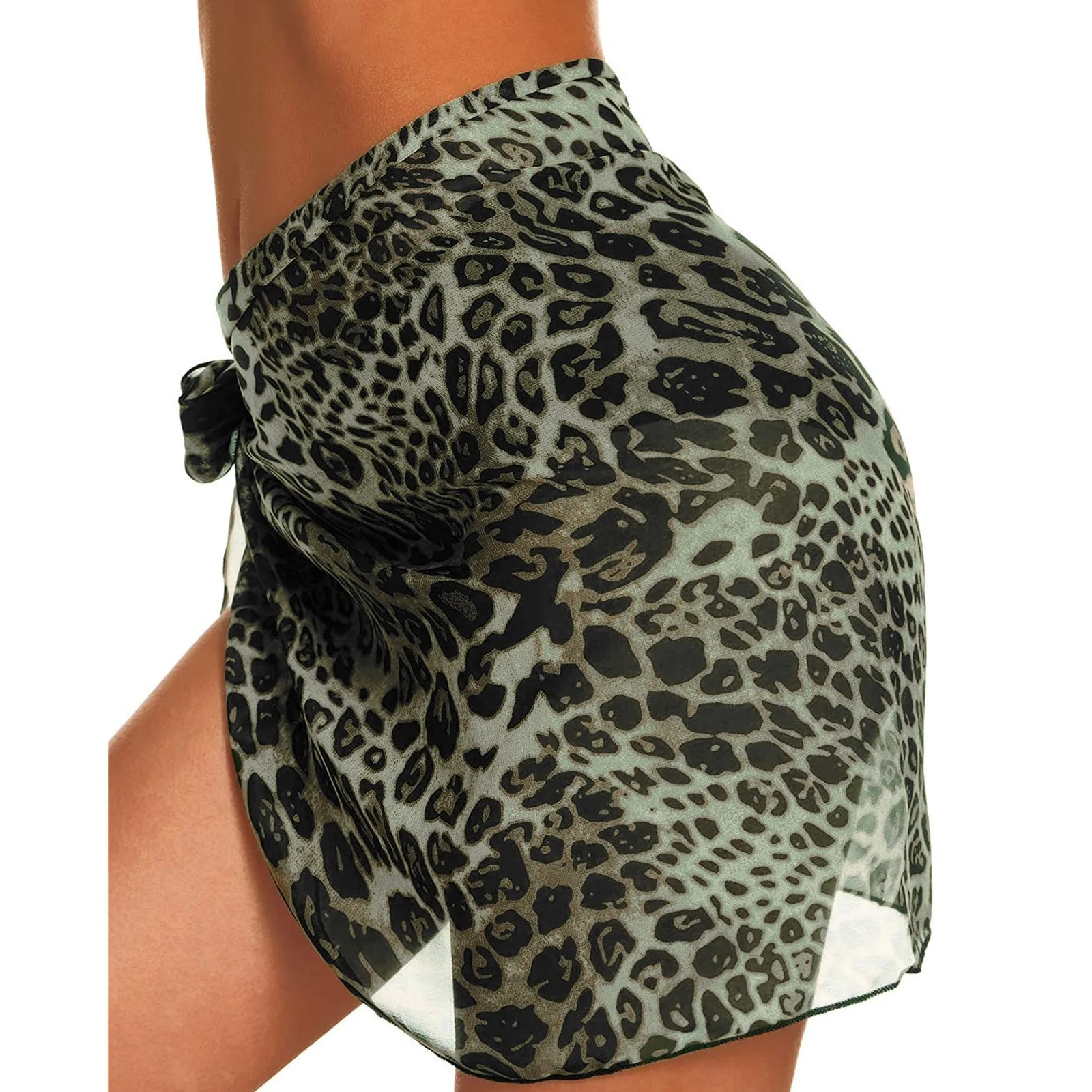 Женская шифоновая накидка юбка купальник короткая женская богемный пляжный