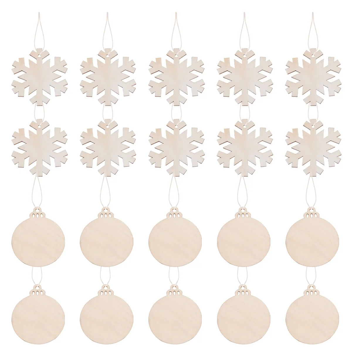 

Christmas Wood Craft Slices Wooden Hanging Unfinished Snowflake Decor Ornaments Ornament Decorations Pendant Tree Discsparty