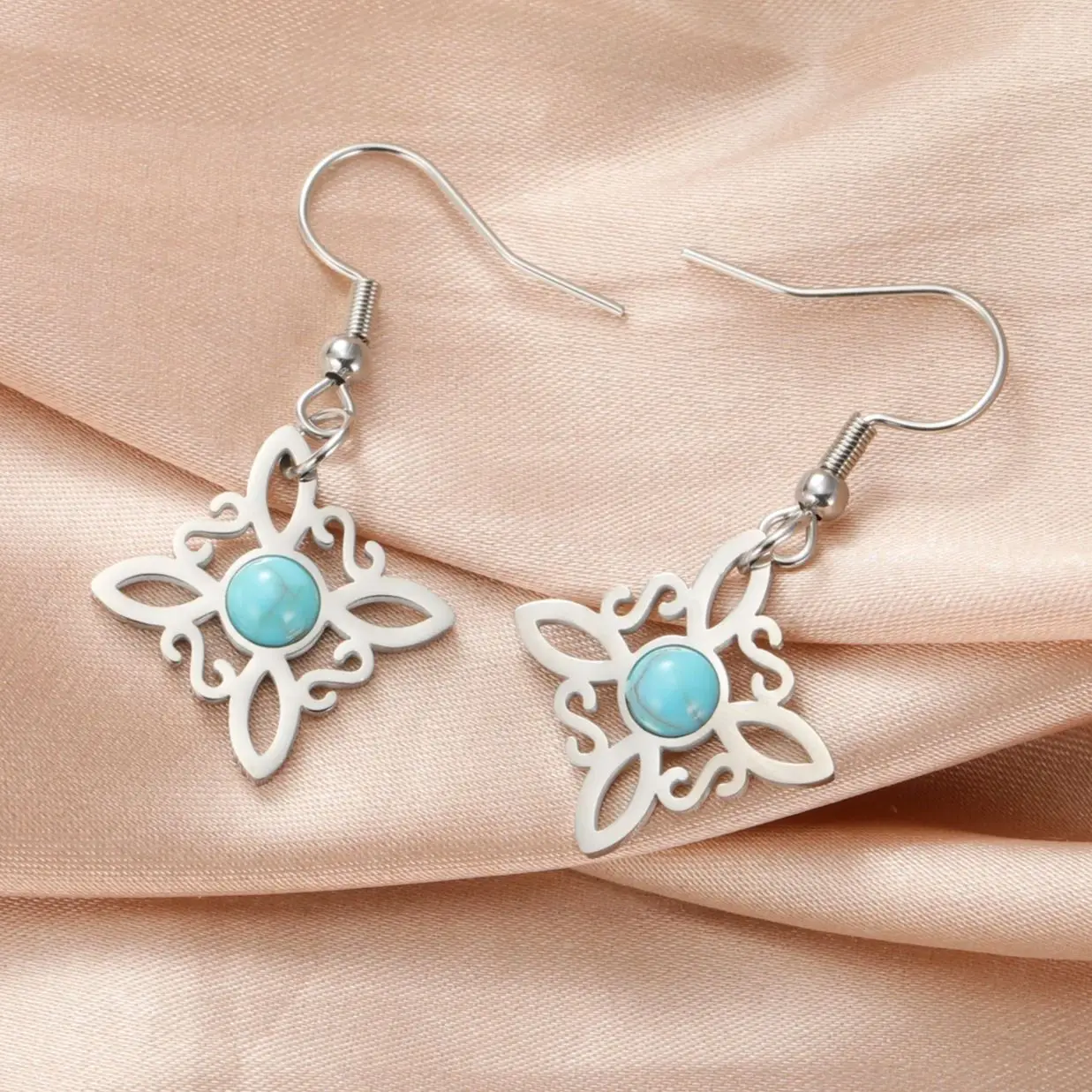 LIKGREAT кельтские висячие серьги-висюльки с узелком для женщин из нержавеющей стали