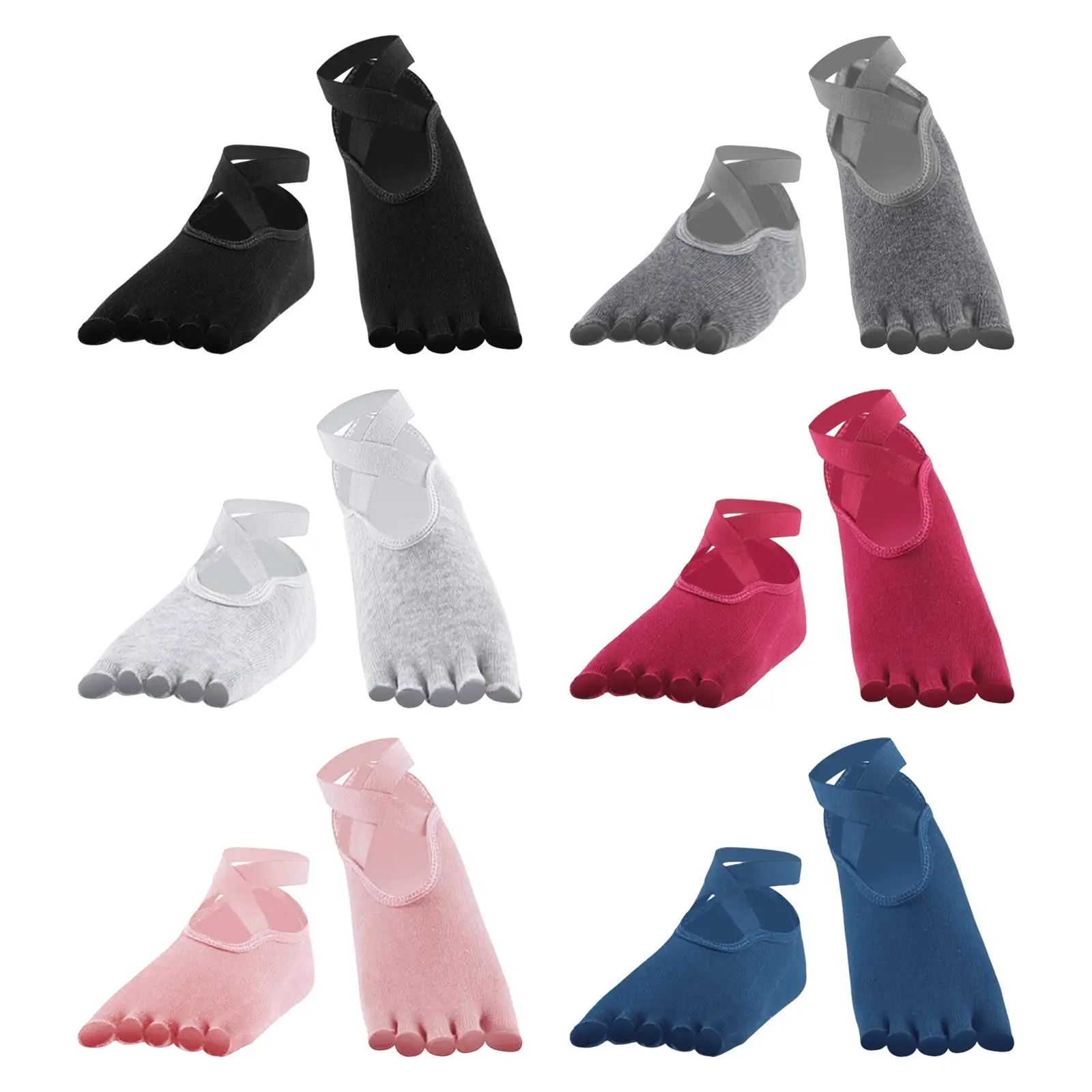 

Professional Women Toeless Yoga Socks Quick Dry Anti Slip Breathable Five Finger for Ballet Dance Workout