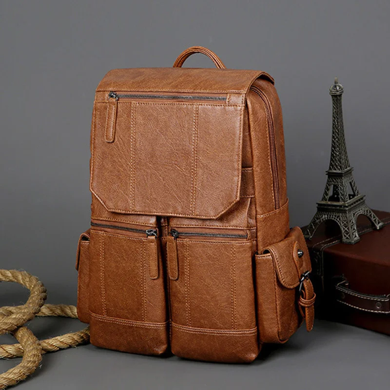 

Мужской рюкзак из ПУ кожи, с отделением для ноутбука