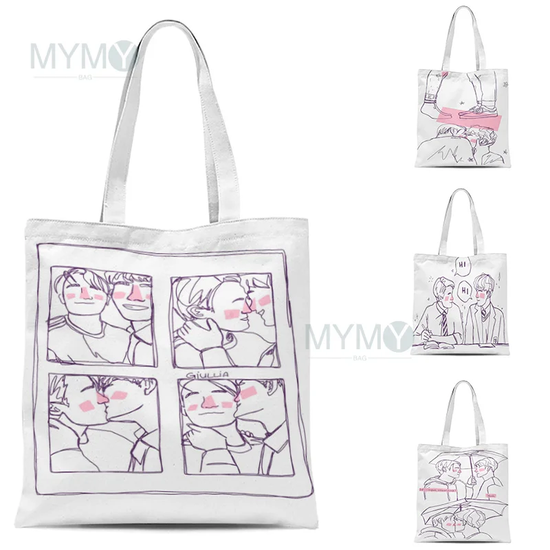 

Heartstopper Fanart Shoulder Bag Handbgas Painting Womens Designer Tote Eco Reusable Shopping Shopper Bags School Storage Bag