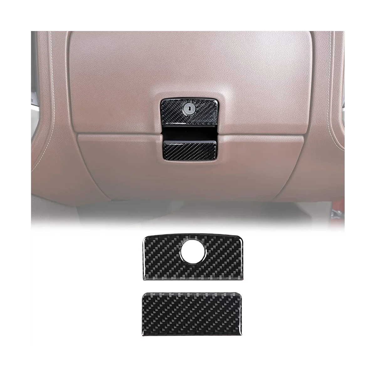 

Glove Box Storage Organizer Lock Switch Trim Cover for Chevrolet Silverado GMC Sierra 2014-2018 Soft Carbon Fiber