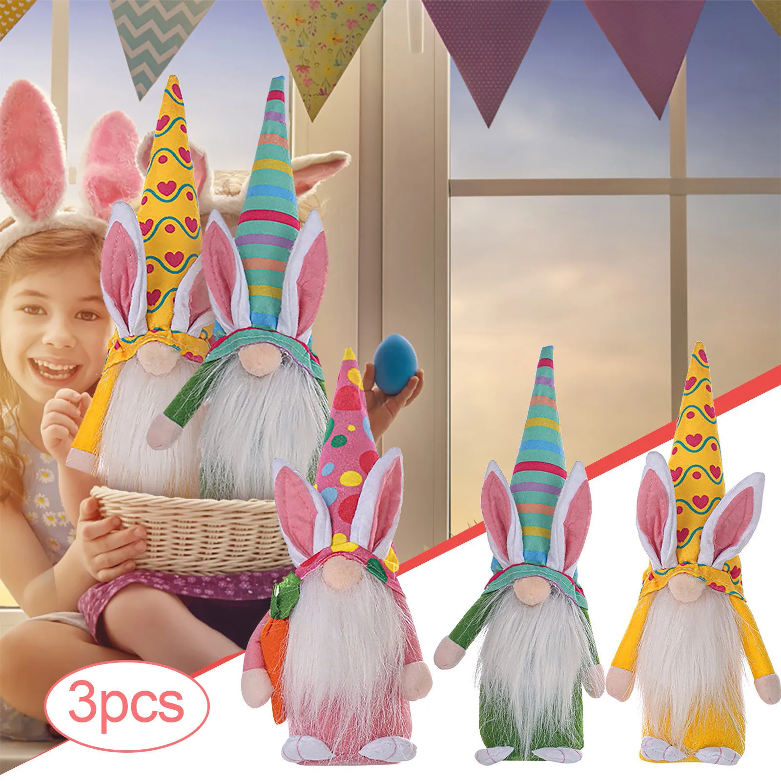 

Easter Decorations Doll Day Rudolph Faceless Ornaments Holiday Plush toy Giggle Toy Knuckles Toy