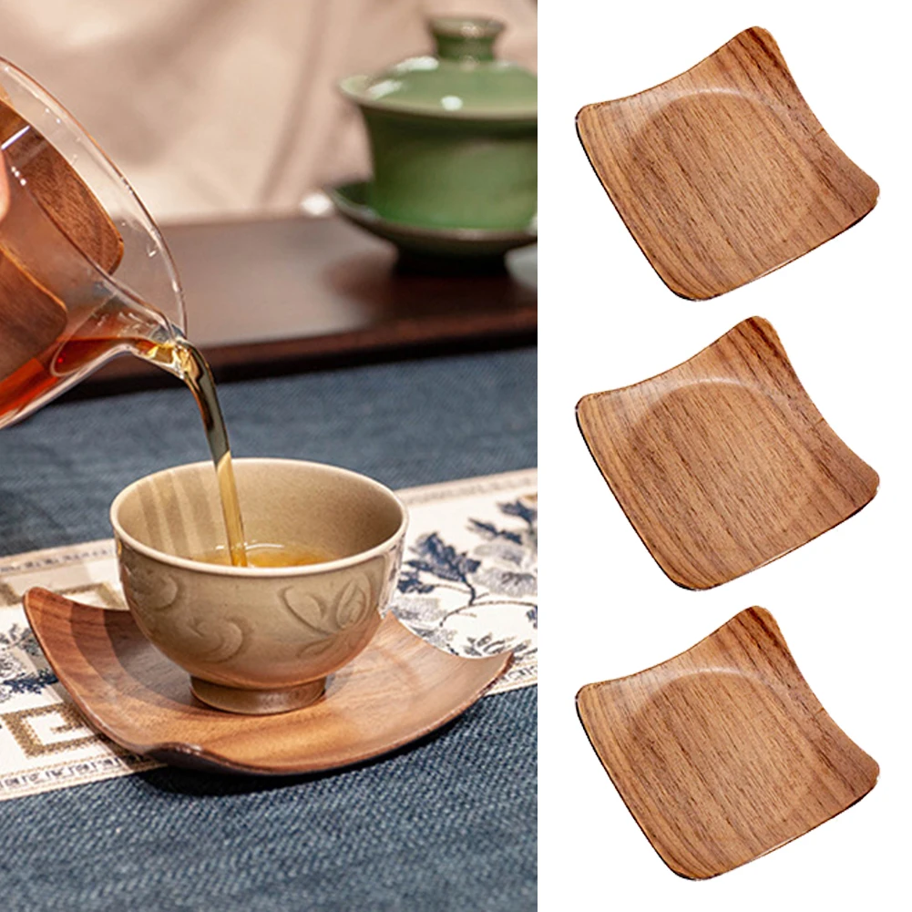 

1PC Wooden Coaster Tea Coffee Cup Pad Placemats Decor Walnut Wood Coasters Durable Heat Resistant Bowl Teapot Mat posavasos